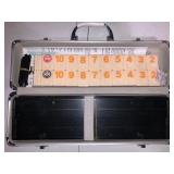 KAILE 106 Rummy Tiles Game, Rummy Cube Sets Travel Game Outlasting Color with Aluminum Case & 4 Anti-Skid Durable Trays