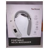 Tech Love Neck Massager Intelligent Neck Massager with Heat Electric Pulse for Neck Massage with 6 Modes 16 Levels Intensity for Office, Home, Outdoor and Gift (White)