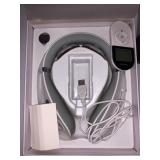 Tech Love Neck Massager Intelligent Neck Massager with Heat Electric Pulse for Neck Massage with 6 Modes 16 Levels Intensity for Office, Home, Outdoor and Gift (White)