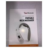 Tech Love Neck Massager Intelligent Neck Massager with Heat Electric Pulse for Neck Massage with 6 Modes 16 Levels Intensity for Office, Home, Outdoor and Gift (White)