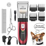 OneIsAll Dog Shaver Clippers Low Noise Rechargeable Cordless Electric Quiet Hair Clippers Set for Dogs Cats Pets