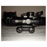 CVLIFE 4x32 Tactical Rifle Scope Red & Green &Blue Illuminated Reticle Scope with Fiber Optic Sight