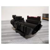 CVLIFE 4x32 Tactical Rifle Scope Red & Green &Blue Illuminated Reticle Scope with Fiber Optic Sight