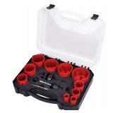 Bi-Metal Hole Saw Kit, SUNGATOR 18-Piece General Purpose 3/4" to 2-1/2" Set with Case. Durable High Speed Steel (HSS). Fast Cut Clean, Smooth and Precise Holes Through Metal, Wood, Plastic, Drywall.