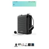 Bluetooth Voice Amplifier with Wireless Microphone Headset-25W Loudly Rechargeable 4000mAh Microphone with Speaker Set, Echo Sound System Portable Pa System for Teacher Classroom Elderly Meeting ect