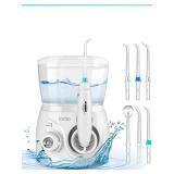 Initio Water Dental Flosser 2 Modes, 10 Adjustable Modes,Oral Irrigator with 600ML Detachable Water Tank, 6 Multifunctional Jet Tips,Water Dental Pick for Braces Care,Teeth Cleaner,White