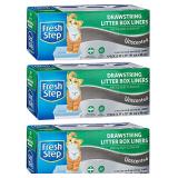 Fresh Step Drawstring Litter Box Liners Unscented, Jumbo Size,  36" x 19" - 7 Count, 3-PACKS