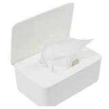 Yuema Pull Wet Wipes Dispenser Box with Moisture Seal Secure Lid, Baby Wipes Storage Box Keeps Wipes Fresh, Dustproof Tissue Box Case, Napkin Container, Nappy Wipes Holder (1 pc, White)