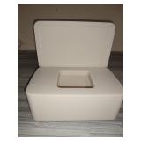 Yuema Pull Wet Wipes Dispenser Box with Moisture Seal Secure Lid, Baby Wipes Storage Box Keeps Wipes Fresh, Dustproof Tissue Box Case, Napkin Container, Nappy Wipes Holder (1 pc, White)