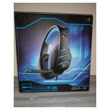 Beexcellent PS4 Gaming Headset with Mic, Beexcellent Newest Deep Bass Stereo Sound Over Ear Headphone with Noise Isolation LED Light for PC Laptop Tablet Mac (Blue)