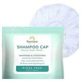 Nurture Valley No Water Rinse Free Shampoo Cap (6-Pack) | Microwaveable Shower Cap That Shampoos & Conditions - Disposable PH Balanced & Hypoallergenic