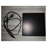 Black External DVD Drive with USB cables for Data & Power