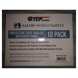 Safety Face Shields with Glasses Frames (Pack of 10) - Ultra Clear Protective Full Face Shields to Protect Eyes, Nose, Mouth - Anti-Fog PET Plastic, Goggles - Sanitary Droplet Splash Guard