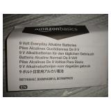 Amazon Basics 8 Pack 9 Volt Performance All-Purpose Alkaline Batteries, 5-Year Shelf Life, Easy to Open Value Pack