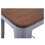 Carbon Loft - Borelli Elm Wood/ Brushed Grey Metal 30-inch Bar Stools (Set of 2) Retail:$167.77