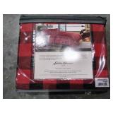 Eddie Bauer - Mountain Plaid Scarlet Duvet Cover Set -Red/ Black - Twin - Retail: $71.98