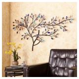 Southern Enterprises Brenchan Metal and Glass Tree Wall Sculpture
