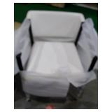 B Modern Social Armchair White Eco-Leather Black Stainless Retail: $449.99