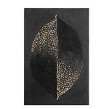 Madison Park Leaf Charcoal/ Gold Heavy Textured Canvas with Foil Embellishment- Retail:$118.64