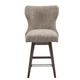 Madison Park Irvine High Wingback Button Tufted Upholstered 27-Inch Swivel Counter Bar Stool with Nailhead Accent Camel/Brown- Retail:$389.39