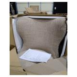 Madison Park Irvine High Wingback Button Tufted Upholstered 27-Inch Swivel Counter Bar Stool with Nailhead Accent Camel/Brown- Retail:$389.39