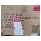 Madison Park Irvine High Wingback Button Tufted Upholstered 27-Inch Swivel Counter Bar Stool with Nailhead Accent Camel/Brown- Retail:$389.39