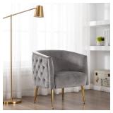 Corvus Tyrol Velvet Curved Back Barrel Accent  Chair Retail: $340.99