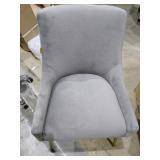 Boyel Living Velvet Upholstered Dining Chair Single Gray