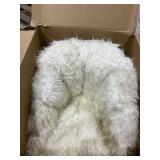 Big Joe Lux Milano Shag Fur Chair - Ivory -Retail $83.29