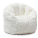 Big Joe Lux Milano Shag Fur Chair - Ivory -Retail $83.29