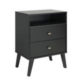 Milo Mid Century Modern 2-drawer Tall Nightstand with Open Shelf Retail:$153.99
