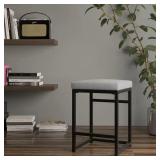 HomePop Open Back Metal 24" Counter Stool - 24 inches - 24 inches - Light Gray Woven Retail: $96.99