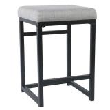 HomePop Open Back Metal 24" Counter Stool - 24 inches - 24 inches - Light Gray Woven Retail: $96.99
