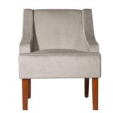 Porch & Den Lyric Dove Grey Velvet Swoop Arm Accent Chair Retail:$233.49