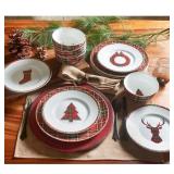 222 Fifth Wexford 12 Piece Dinnerware Set, Red Retail: $97.99