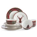 222 Fifth Wexford 12 Piece Dinnerware Set, Red Retail: $97.99