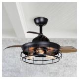 Industrial 36-inch Black 3-Blade Ceiling Fan with Light Kit - 36-in Retail:$172.99