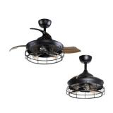 Industrial 36-inch Black 3-Blade Ceiling Fan with Light Kit - 36-in Retail:$172.99