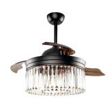 Black 42-inch Crystal Fandelier 3-Blade Ceiling Fan with Remote Retail:$196.99