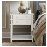 Collette White 2-Drawer Tray Top Nightstand by Greyson Living Retail:$269.99