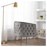 Corvus Tyrol Velvet Curved Back Barrel Accent  Chair Retail: $340.99