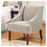 Porch & Den Lyric Dove Grey Velvet Swoop Arm Accent Chair Retail:$233.49