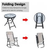 Outsunny 3 Piece Folding Rocking Chair Outdoor Bistro Set White Retail:$159.99