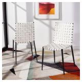 Safavieh - Rayne Woven Leather Dining Chairs  (Set of 2) -Retail $322.99