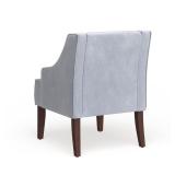 Porch & Den Lyric Dove Grey Velvet Swoop Arm Accent Chair Retail:$233.49