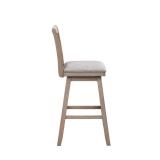 29" Bar Height Wooden Swivel Stool with Linen Cushion Retail:$175.99