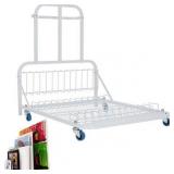 Dryden Art and Canvas Keeper Mobile Storage Cart, Large Mobile Floor Model with Casters/Handle 33x25.5x30.5" White