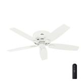 Hunter 52" Bennett Matte White Ceiling Fan with Light Kit and Remote