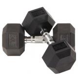 BalanceFrom Rubber Encased Hex Dumbbells, 30 lbs Pair