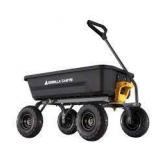 gorilla carts 4cuft dump cart with flat free wheels